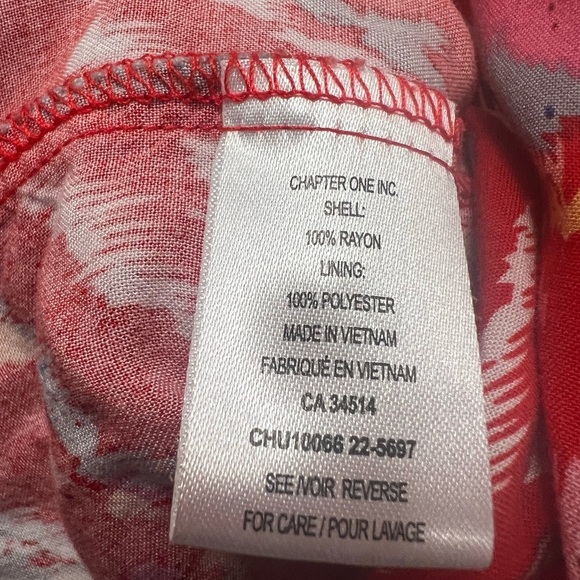 Multicolored V-Neck Flutter Sleeve Tie Front Blouse. Lightweight Women’s XL. - Picture 6 of 7